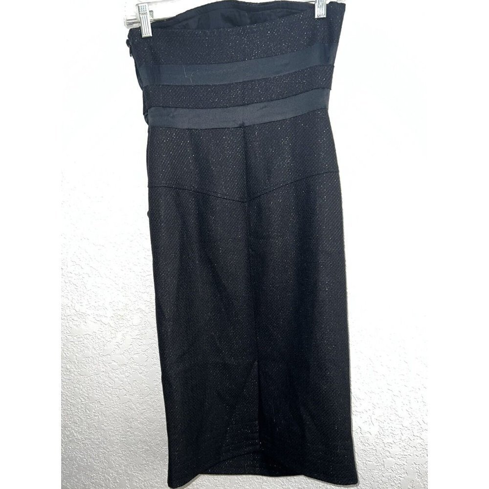 DIANE Von Furstenberg Strapless Dress With Pockets Pleats Side Zip Size 4 (O) - Picture 4 of 11